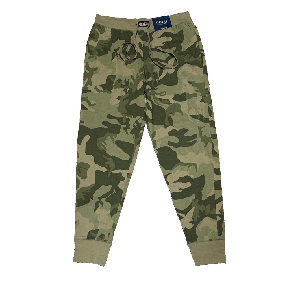 Polo Ralph Lauren Men's M Lightweight Logo Sleep Pajama Jogger Pants Camouflage